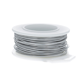 26 Gauge Round Brushed Silver Enameled Craft Wire - 90ft