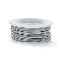 28 Gauge Round Brushed Silver Enameled Craft Wire - 120ft