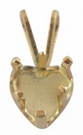 8x8mm Gold Filled Heart Pendant Snapset for Faceted Gemstone