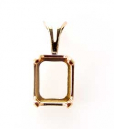 9x7mm Gold Filled Octagon Snapset Pendant for Faceted Gemstone - Pack of 1