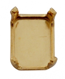 9x7mm Gold Filled Setting for Emerald Cut Faceted Gemstone - Pack of 1