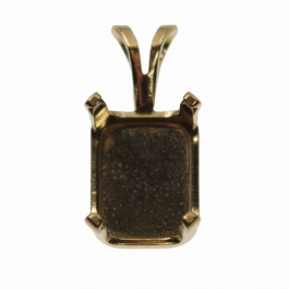 10x8mm Gold Filled Emerald Cut Snapset Pendant for Faceted Gemstone - Pack of 1