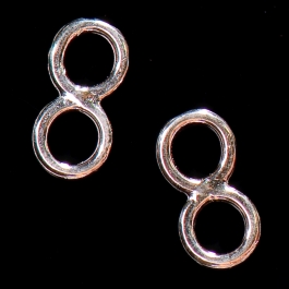 10x5mm Sterling Silver Double Jump Ring - Pack of 2