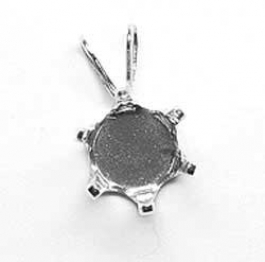 4mm Round Sterling Silver Snapset Pendant for Faceted Gemstones - Pack of 2