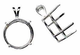 10mm Round Sterling Silver Wire Pendant Setting - Pack of 1