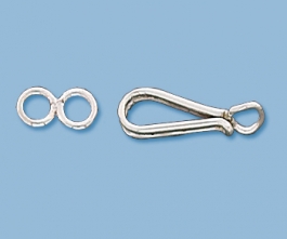 Sterling Silver Hook & Eye 21x4mm - Pack of 1