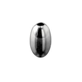 Sterling Silver Bead Bright Oval 4x7mm - Pack of 2