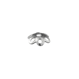 Sterling Silver Bead Cap Perforated Flower 6mm - Pack of 10