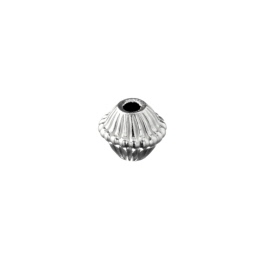 Sterling Silver Bead Fancy Corrugated 4mm - Pack of 2