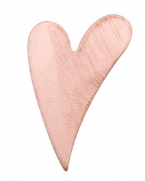 18GA COPPER FUNKY HEART, 1 1/2" X 1", PK/6