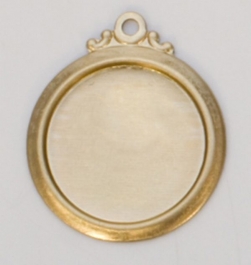 Brass Framed Circle with Ring, 24 Gauge, 17 Millimeter, Pack of 6