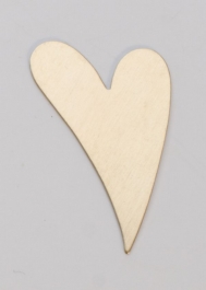 Brass Funky Heart, 24 Gauge, 1-1/2 by 1 Inch, Pack of 6