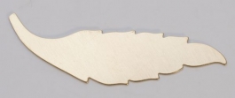 Brass Feather, 24 Gauge, 45 by 15 Millimeters, Pack of 6