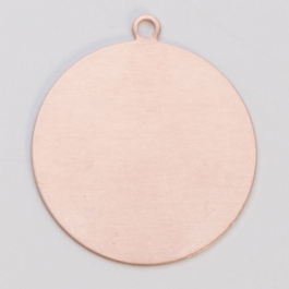 Copper Circle with a Ring, 24 Gauge, 3/4 Inch, Pack of 6
