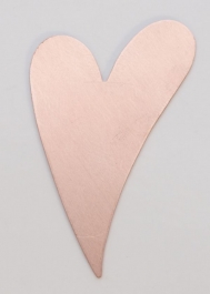 Copper Funky Heart, 24 Gauge, 1-3/4 by 1-1/4 Inch, Pack of 6