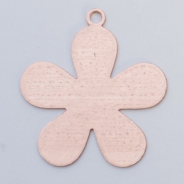 Copper 5-Petal Flower, 24 Gauge, 1 Inch, Pack of 6