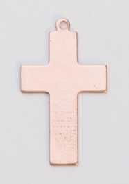 Copper Cross with Ring, 24 Gauge, 5/8 by 1 Inch, Pack of 6