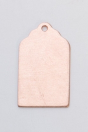Copper Luggage Tag with Hole, 24 Gauge, 13/16 by 1/2 Inch, Pack of 6