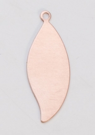 Copper Leaf with Ring, 24 Gauge, 1-1/8 by 3/8 Inch, Pack of 6