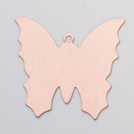 Copper Butterfly with Ring, 24 Gauge, 1-3/8 by 1-1/4 Inch, Pack of 6