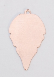 Copper Leaf with Ring, 24 Gauge, 27 by 18 Millimeters, Pack of 6