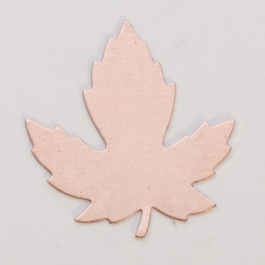 Copper Maple Leaf, 24 Gauge, 29 by 28 Millimeters, Pack of 6