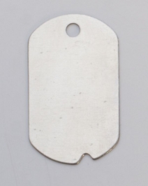 Nickel Silver Dog Tag with Hole, 24 Gauge, 1-1/4 by 3/4 Inch, Pack of 6
