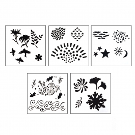 DESIGN STENCILS FOR ENAMELING - ECHOES, 5PC