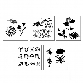 DESIGN STENCILS FOR ENAMELING - UNIVERSE, 5PC