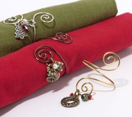 Holiday Napkin Ring Kit - Gold Charms